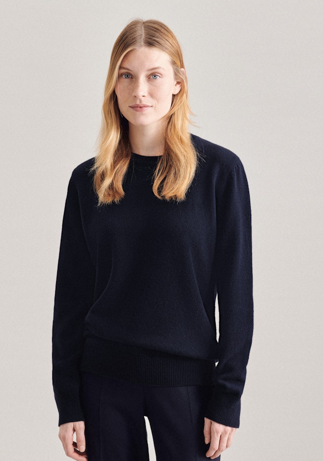 Regular Fit Pullover Uni in Dunkelblau | Seidensticker Onlineshop
