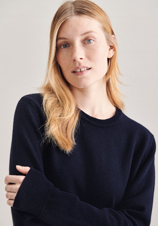 Regular Fit Pullover Uni in Dunkelblau | Seidensticker Onlineshop