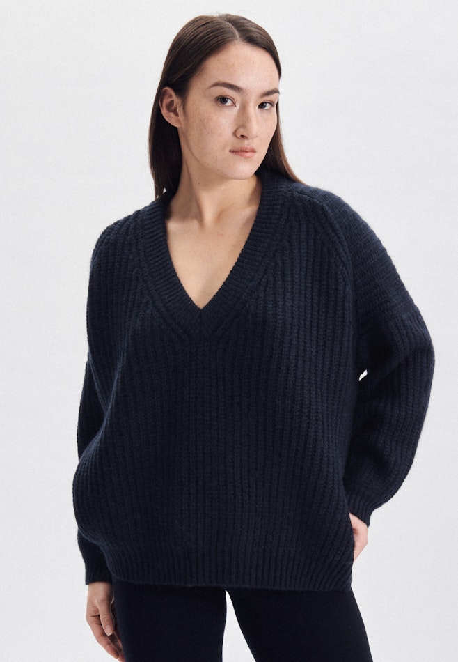 V-Neck Pullover Regular Fit in Dunkelblau | Seidensticker Onlineshop