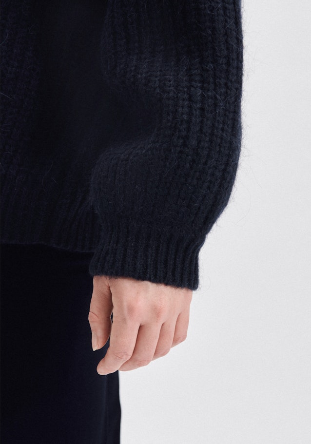Regular Fit Pullover Uni in Bleu Foncé | Seidensticker Onlineshop