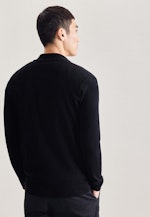 Collar Knit Jacket Uni in Black |  Seidensticker Onlineshop