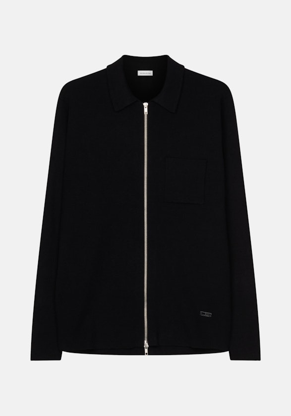 Collar Knit Jacket in Black |  Seidensticker Onlineshop