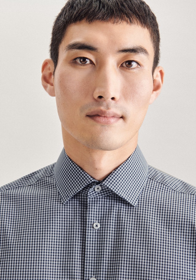 Regular Business Shirt Check in Dark Blue | Seidensticker Onlineshop