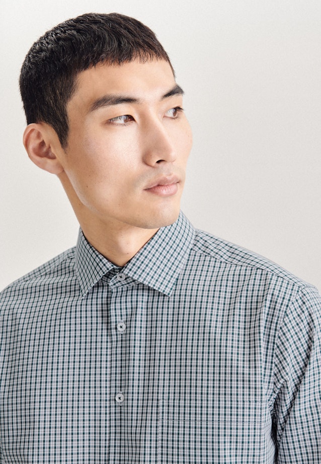 Non-iron Poplin Business Shirt in Regular with Kent-Collar in Green |  Seidensticker Onlineshop