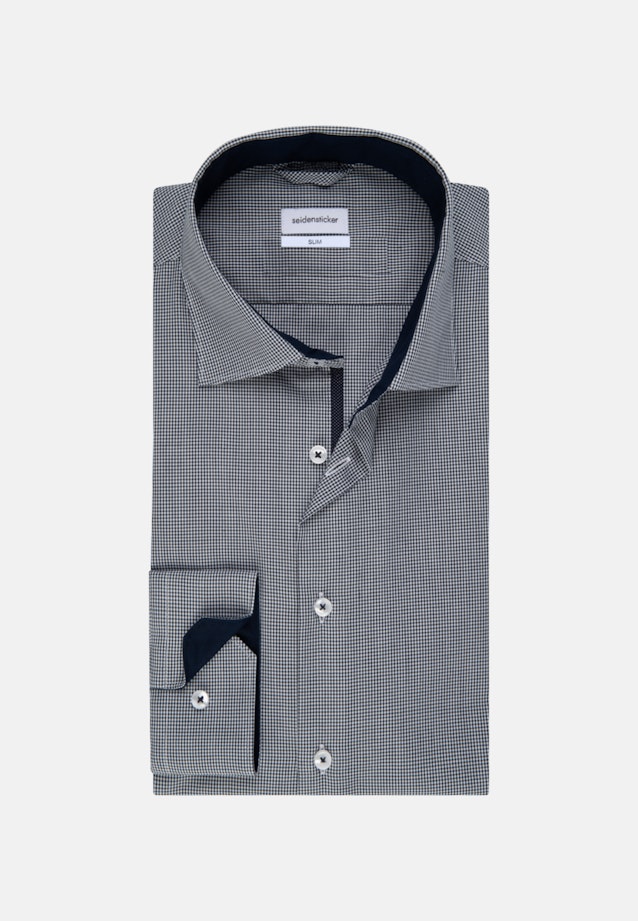 Non-iron Poplin Business Shirt in Slim with Kent-Collar in Dark Blue |  Seidensticker Onlineshop