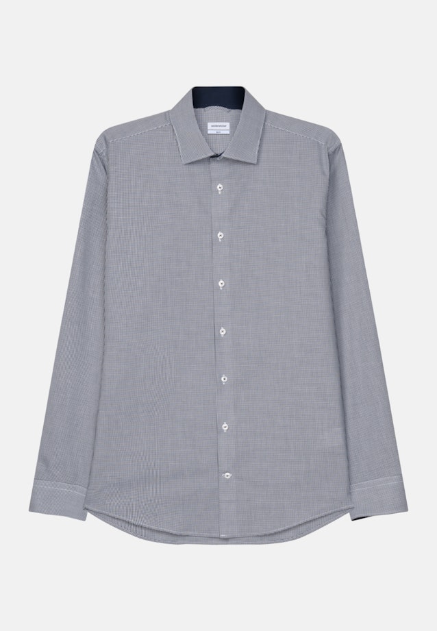 Non-iron Poplin Business Shirt in Slim with Kent-Collar in Dark Blue |  Seidensticker Onlineshop