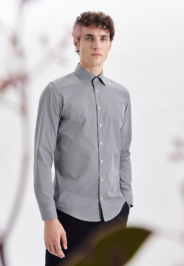 Slim Chemise d'affaires carreaux in Bleu Foncé |  Seidensticker Onlineshop