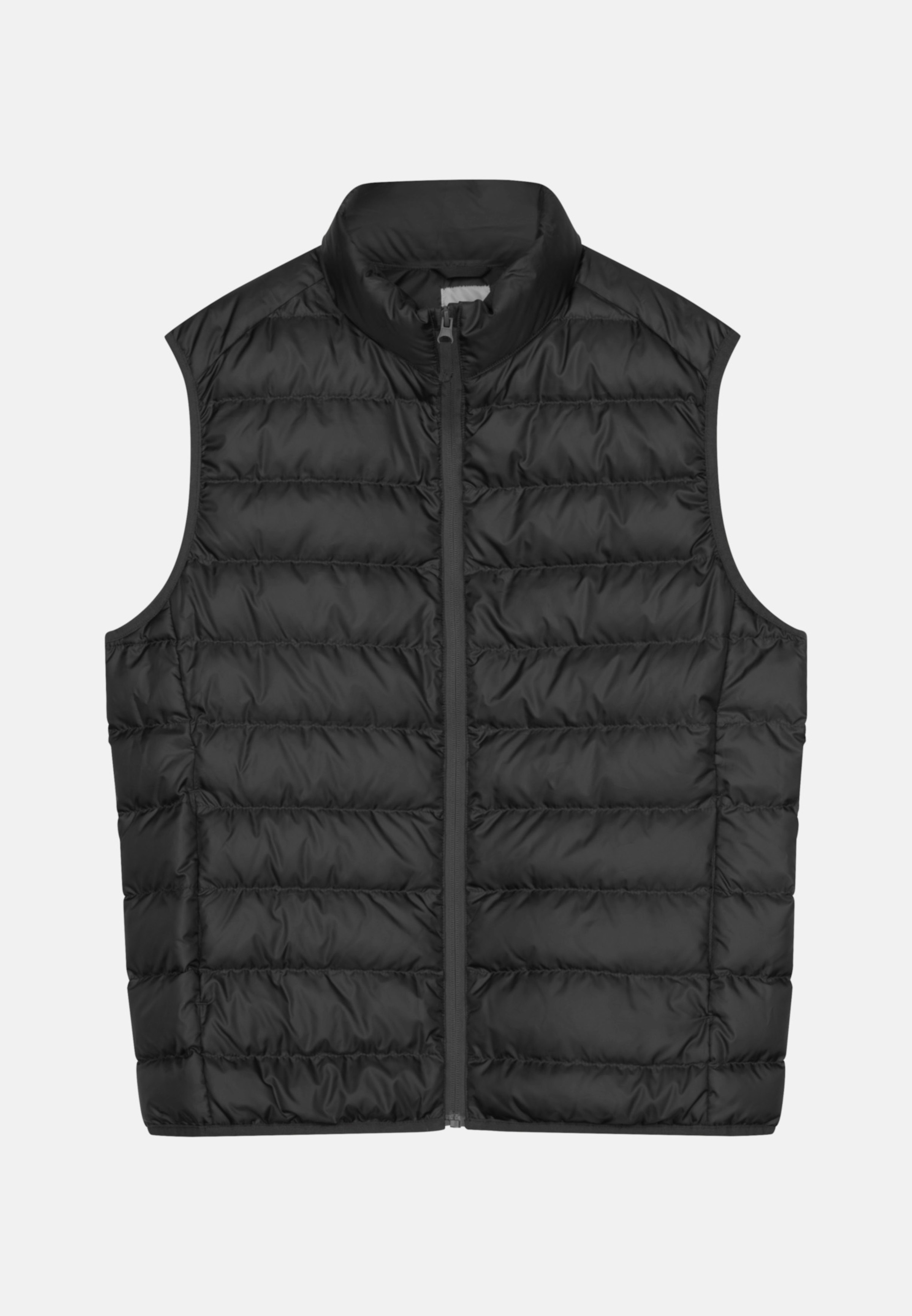 Men Regular Down vest Uni black Seidensticker