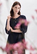 3/4-sleeve Crepe Slip Over Blouse in Dark blue |  Seidensticker Onlineshop