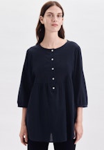 3/4-sleeve Crepe Slip Over Blouse in Dark blue |  Seidensticker Onlineshop