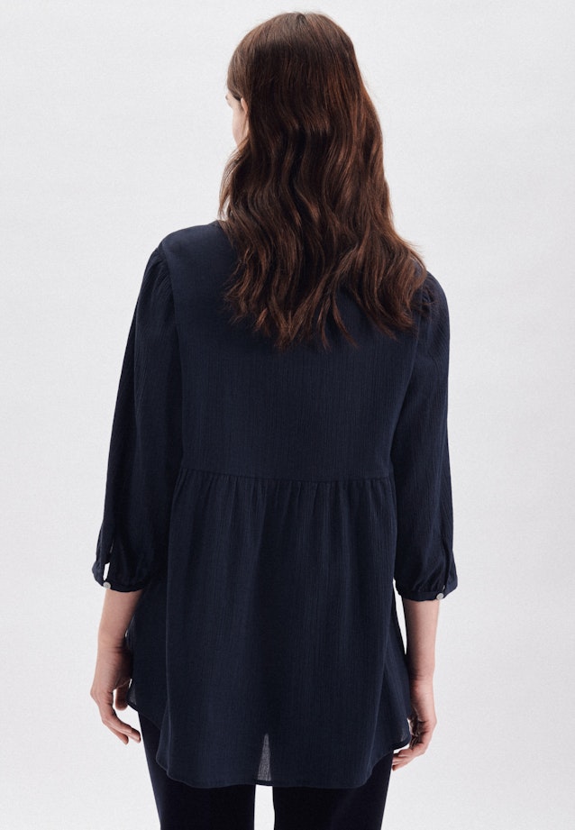 3/4-sleeve Crepe Slip Over Blouse in Dark blue |  Seidensticker Onlineshop