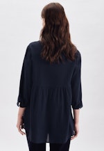 3/4 mouwen Krepp Overgooi-Blouse in Donkerblauw |  Seidensticker Onlineshop