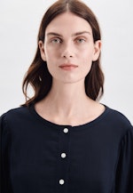 Blouse envilée Krepp Manchon 3/4 in Bleu foncé |  Seidensticker Onlineshop