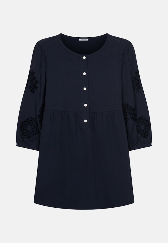 3/4-sleeve Crepe Slip Over Blouse in Dark blue |  Seidensticker Onlineshop