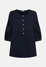 3/4-sleeve Crepe Slip Over Blouse in Dark blue |  Seidensticker Onlineshop