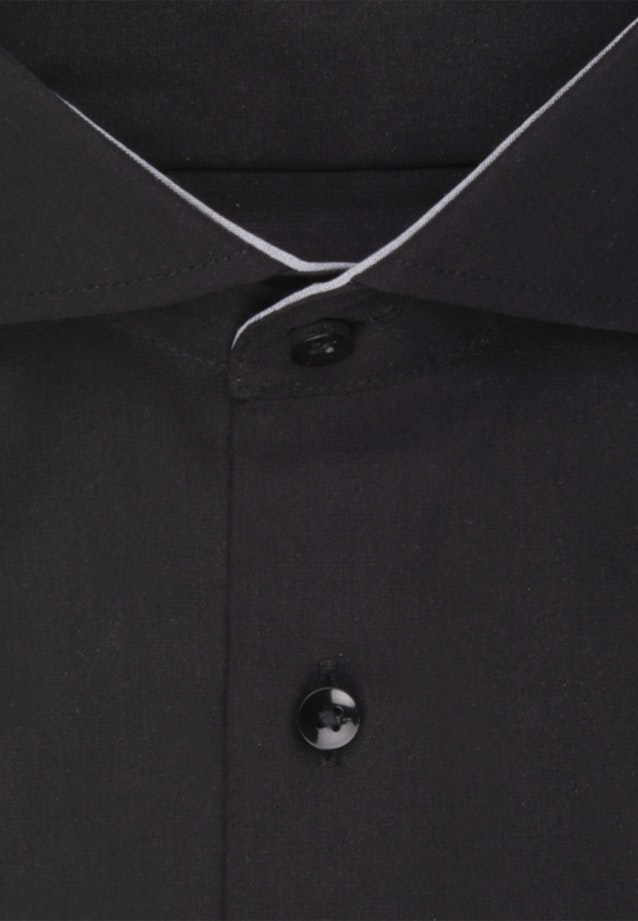 Bügelfreies Popeline Business Hemd in Regular mit Kentkragen in Schwarz |  Seidensticker Onlineshop