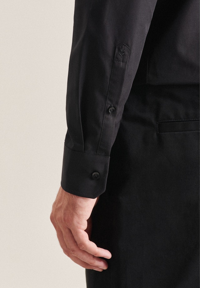 Non-iron Poplin Business Shirt in Regular with Kent-Collar in Black |  Seidensticker Onlineshop