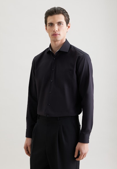 Regular Business Hemd Uni in Schwarz |  Seidensticker Onlineshop