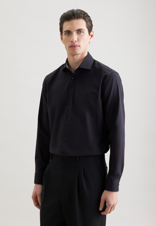 Regular Business Hemd Uni in Schwarz | Seidensticker Onlineshop