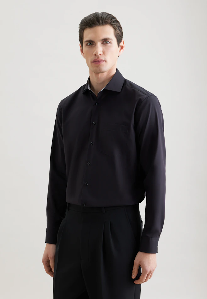 Regular Business Hemd Uni in Schwarz | Seidensticker Onlineshop