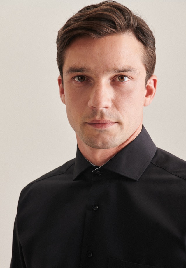 Regular Business Hemd Uni in Schwarz |  Seidensticker Onlineshop