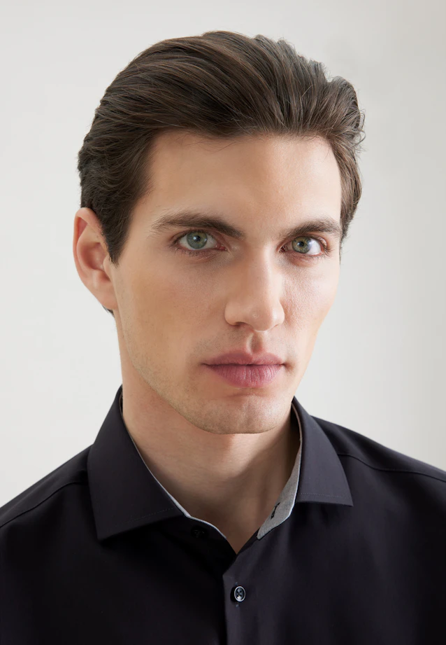 Regular Business shirt Uni in Black |  Seidensticker Onlineshop