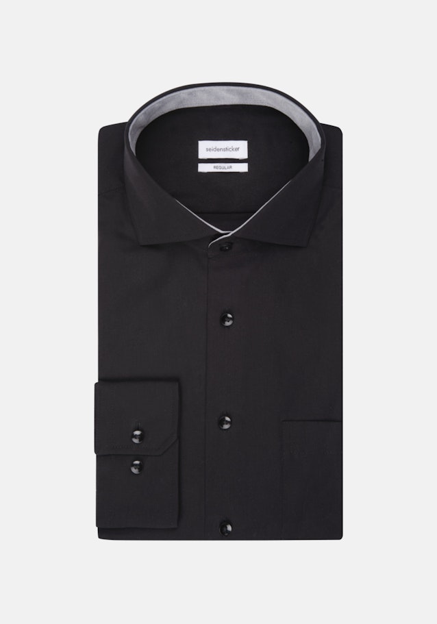 Regular Business Hemd Uni in Schwarz | Seidensticker Onlineshop