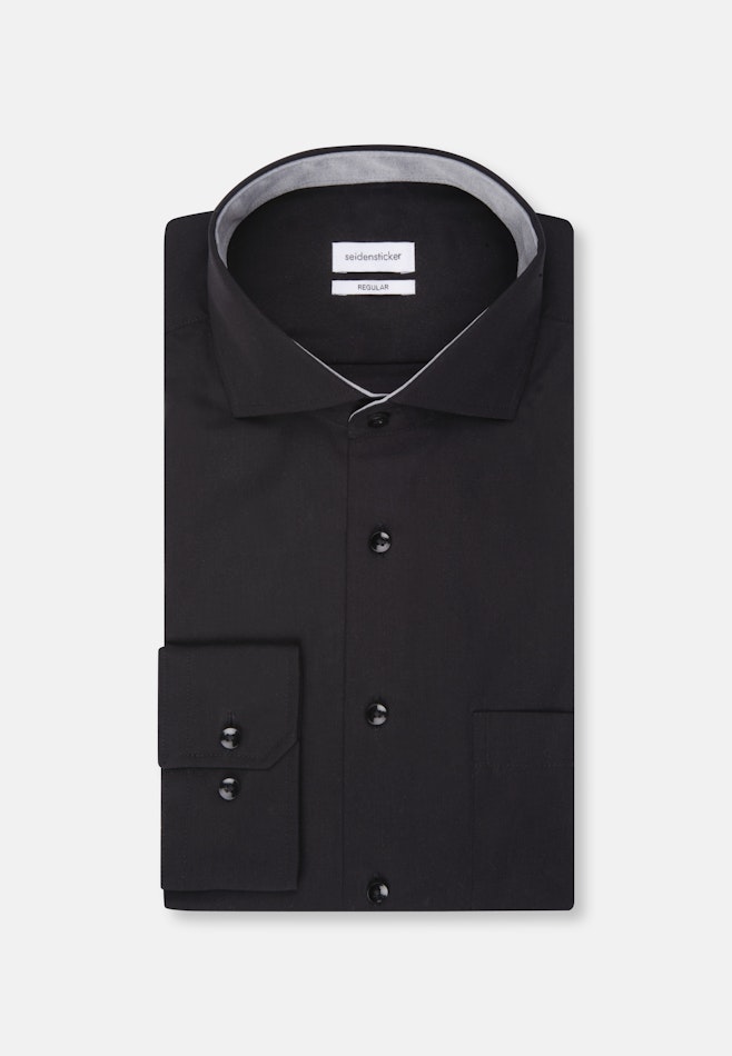 Regular Business shirt Uni in Black | Seidensticker online shop
