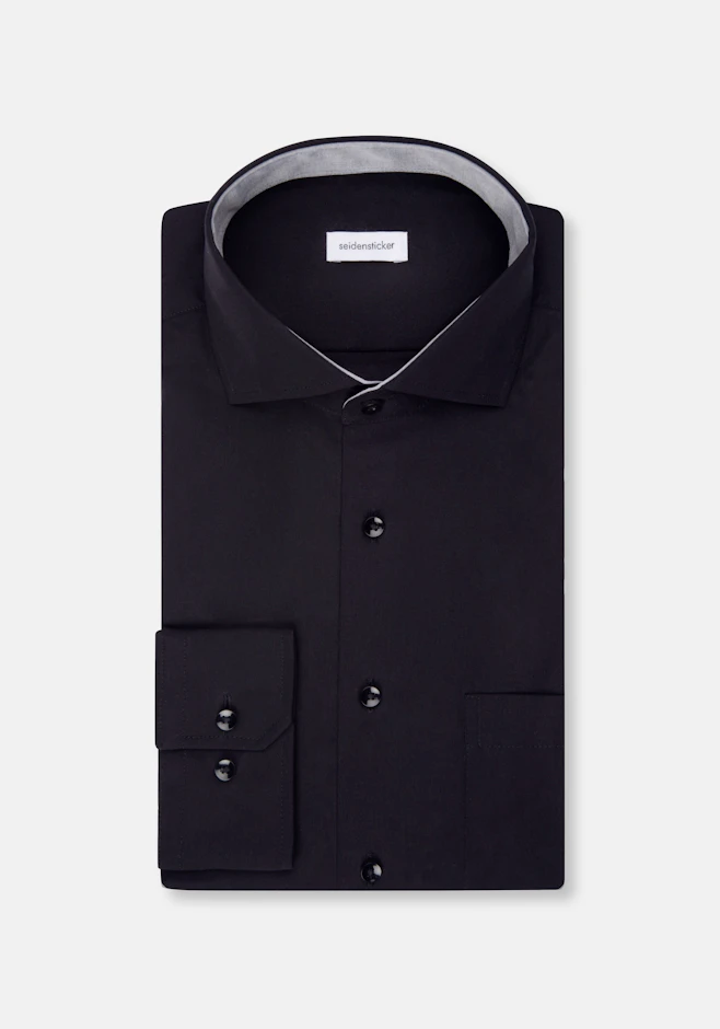 Regular Chemise d'affaires Uni dans Noir | Boutique en ligne Seidensticker
