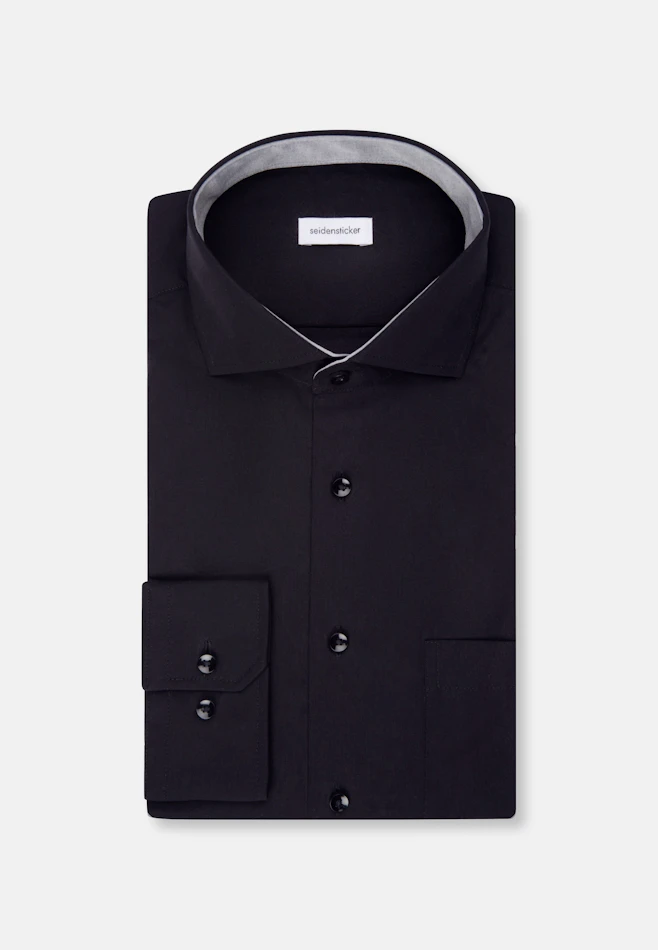 Regular Business Hemd Uni in Schwarz | Seidensticker Onlineshop