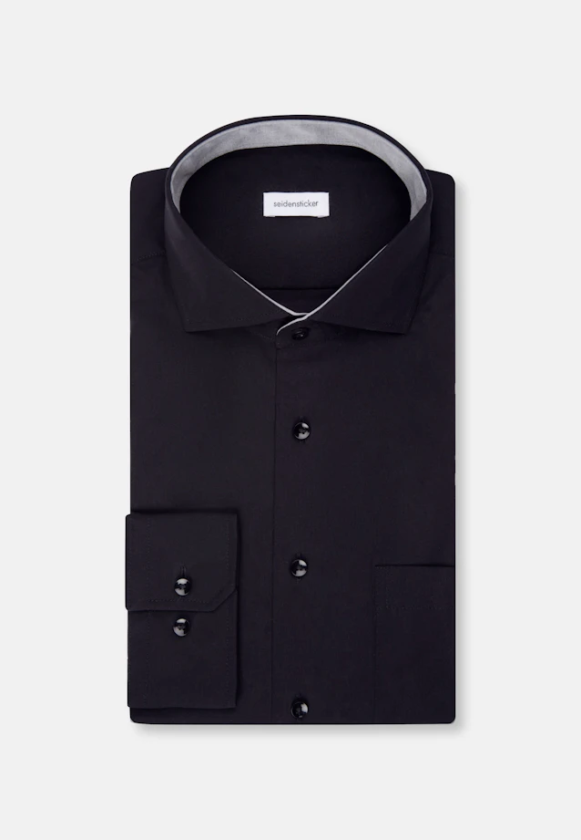 Regular Business shirt Uni in Black |  Seidensticker Onlineshop