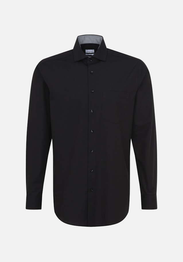 Regular Business shirt Uni in Black |  Seidensticker Onlineshop