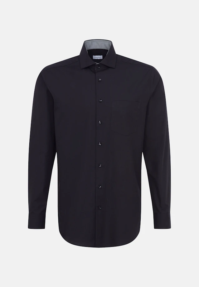 Regular Business shirt Uni in Black |  Seidensticker Onlineshop