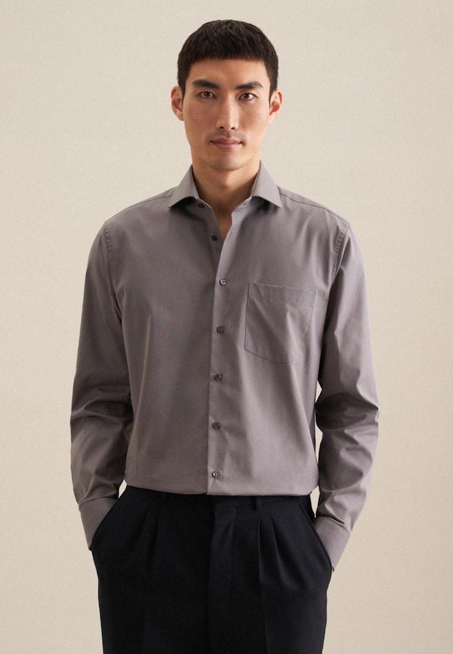 Regular Business Hemd Uni in Grau | Seidensticker Onlineshop