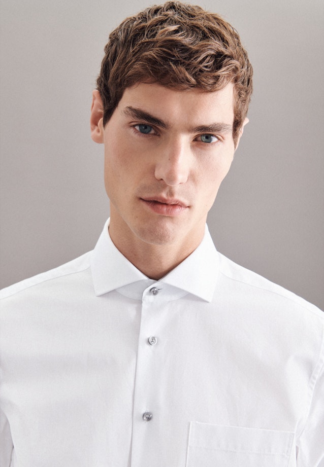 Chemise Business Regular Popeline Col Kent in Blanc |  Seidensticker Onlineshop