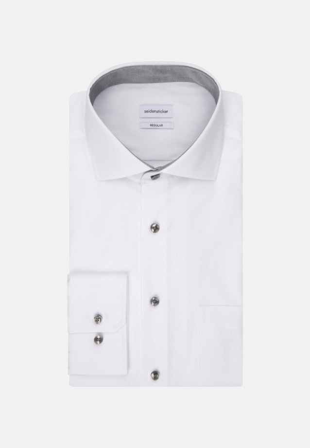 Chemise Business Regular Popeline Col Kent in Blanc |  Seidensticker Onlineshop