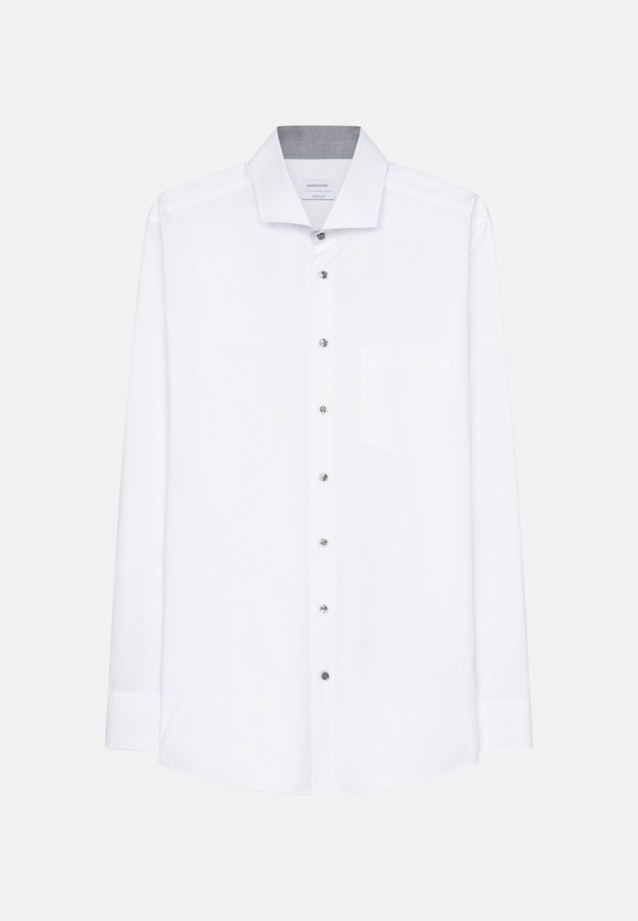 Chemise Business Regular Popeline Col Kent in Blanc |  Seidensticker Onlineshop