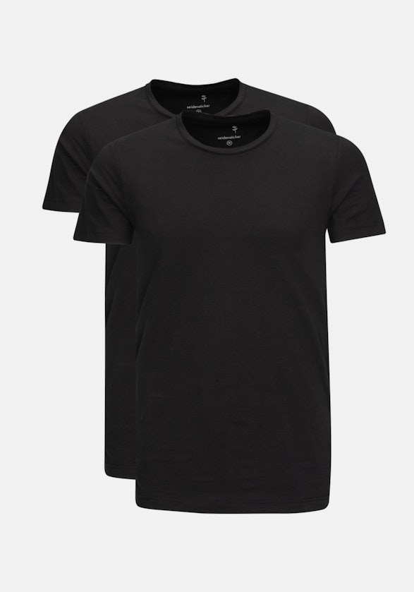 T-Shirt Tailliert (Slim-Fit) Manche Courte in Noir |  Seidensticker Onlineshop