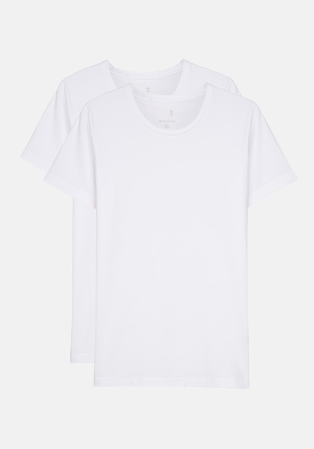 T-Shirt Tailliert (Slim-Fit) Manche Courte in Blanc |  Seidensticker Onlineshop