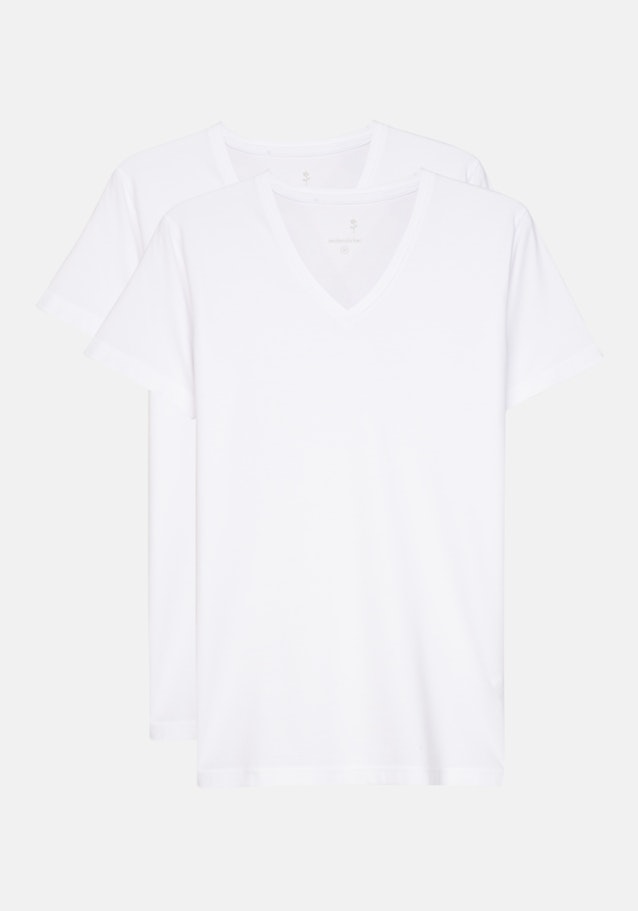 2er-Pack V-Neck T-Shirt Regular in Weiß |  Seidensticker Onlineshop
