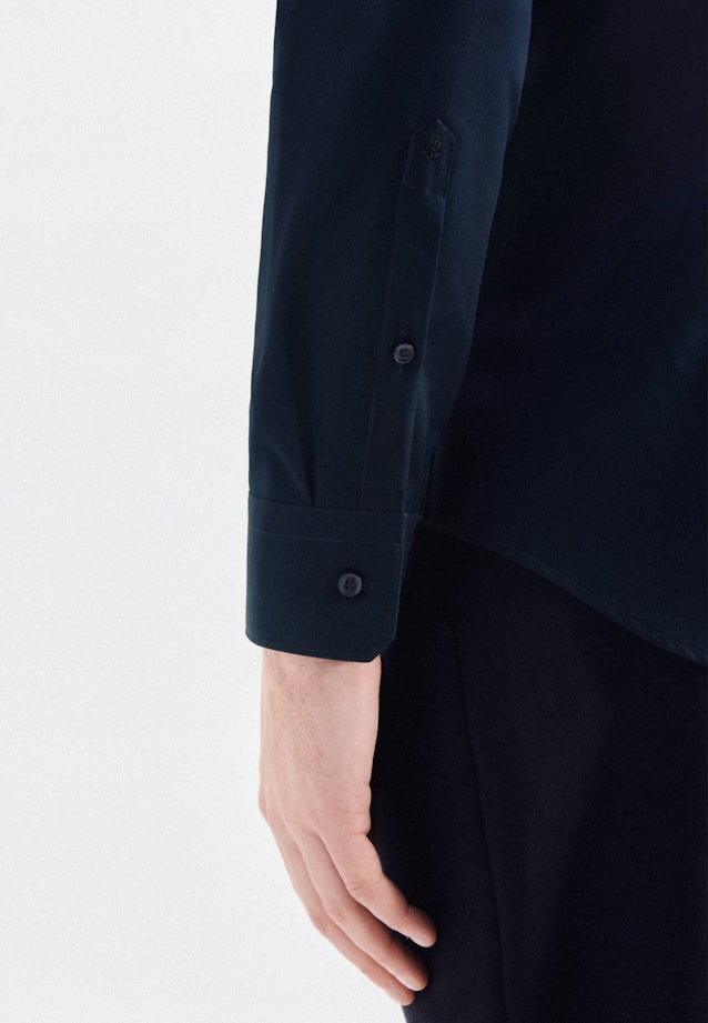 Bügelfreies Popeline Business Hemd in Slim mit Button-Down-Kragen in Dunkelblau |  Seidensticker Onlineshop