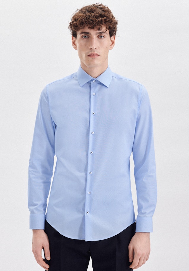 Slim Business Hemd Uni in Mittelblau | Seidensticker Onlineshop