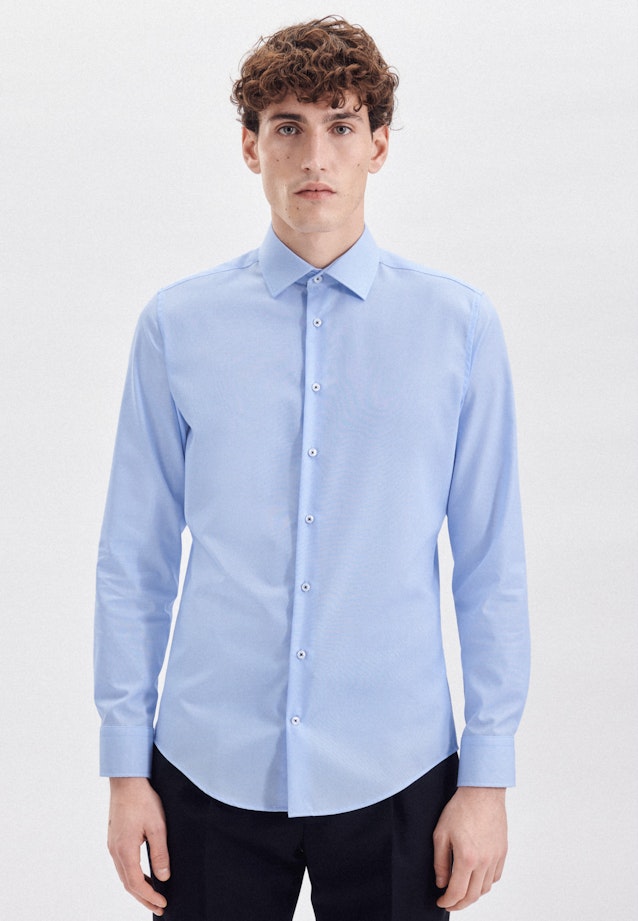 Slim Business Hemd Uni in Mittelblau |  Seidensticker Onlineshop