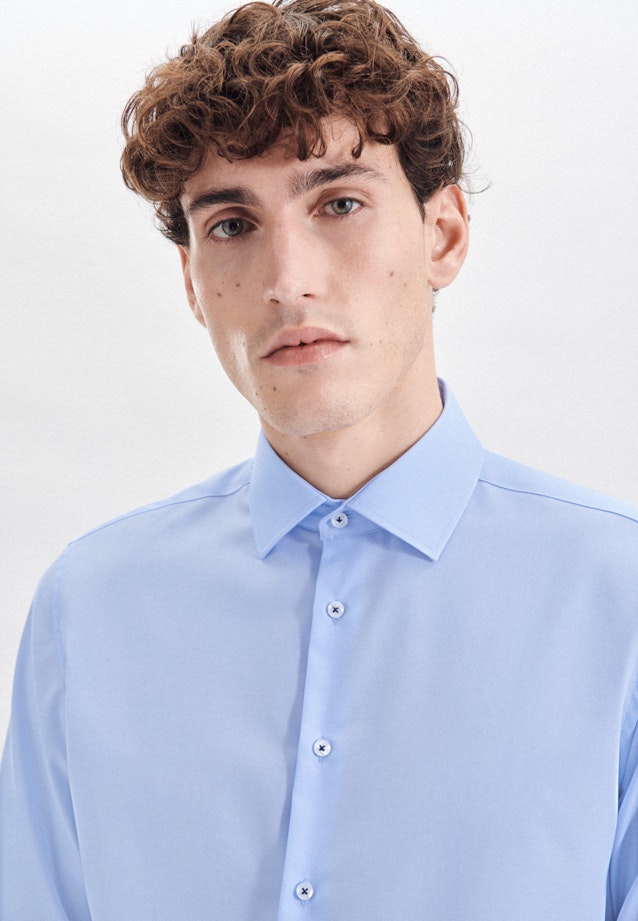 Slim Business Hemd Uni in Mittelblau |  Seidensticker Onlineshop