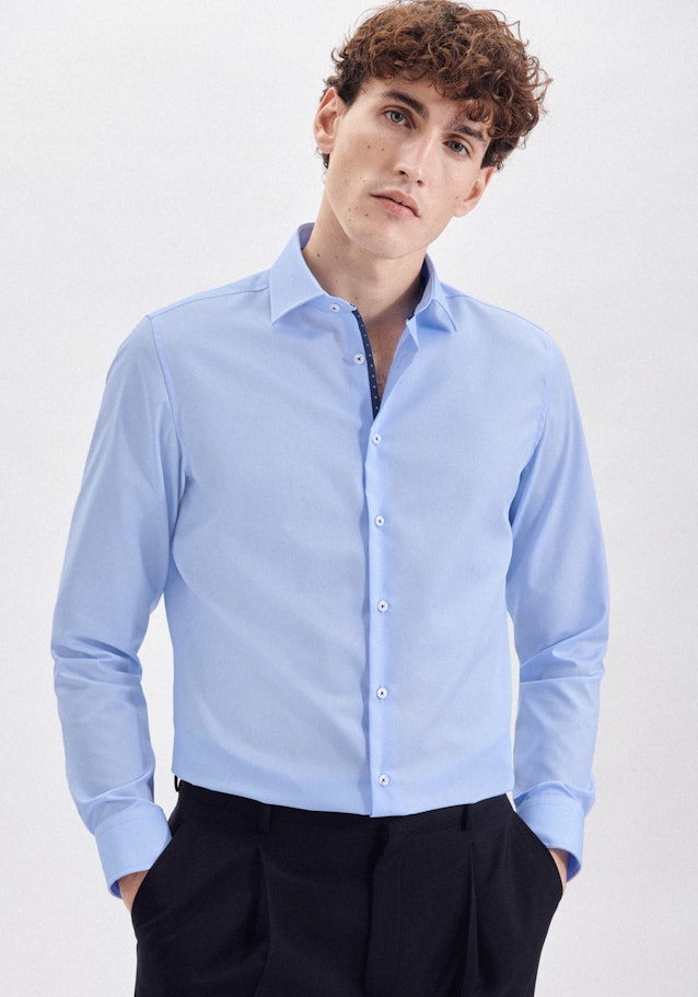 Slim Business Hemd Uni in Mittelblau | Seidensticker Onlineshop