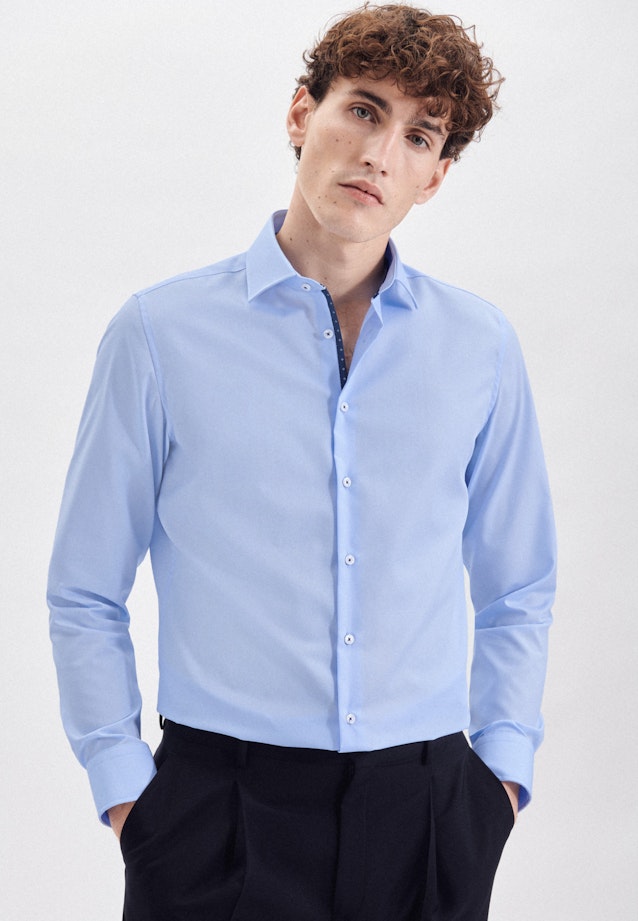 Slim Business Hemd Uni in Mittelblau |  Seidensticker Onlineshop
