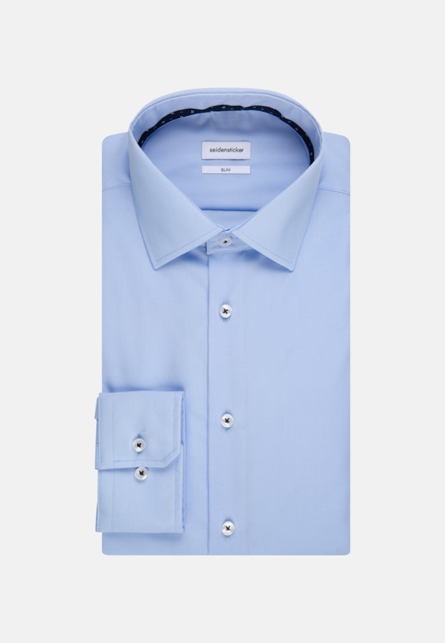 Slim Business Hemd Uni in Mittelblau |  Seidensticker Onlineshop