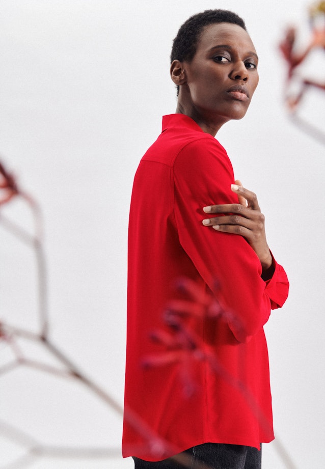 Long sleeve Crepe Shirt Blouse in Red |  Seidensticker Onlineshop