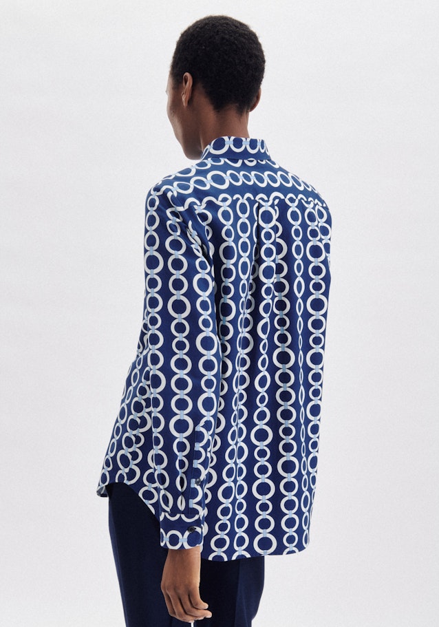 Chemisier Imprimé chaîne in Bleu moyen |  Seidensticker Onlineshop