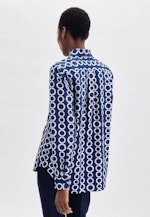 Regular fit Hemdbluse Kettenprint in Mittelblau |  Seidensticker Onlineshop